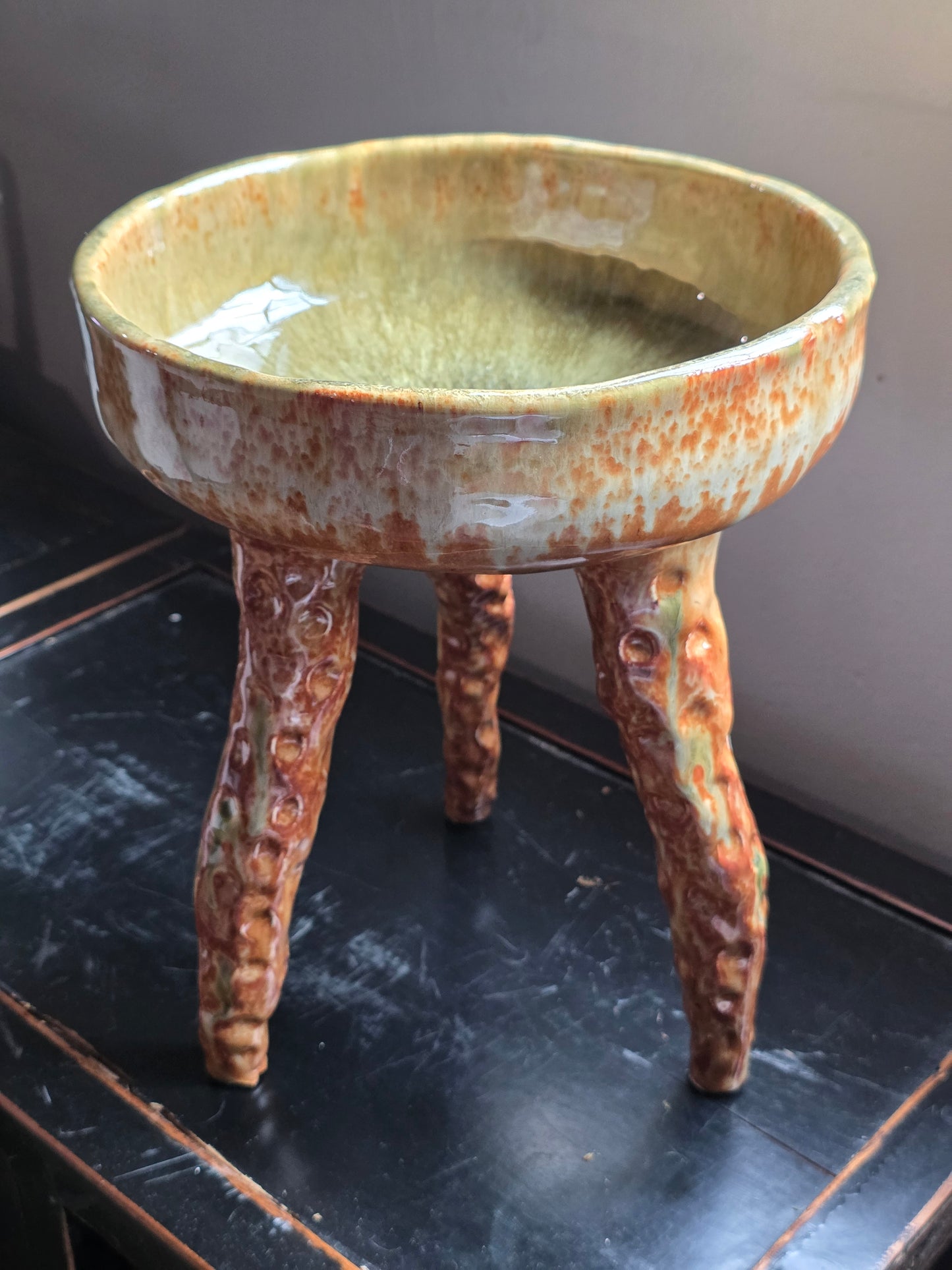 Tripod Autumn Bowl- 10" by 8.5" Round