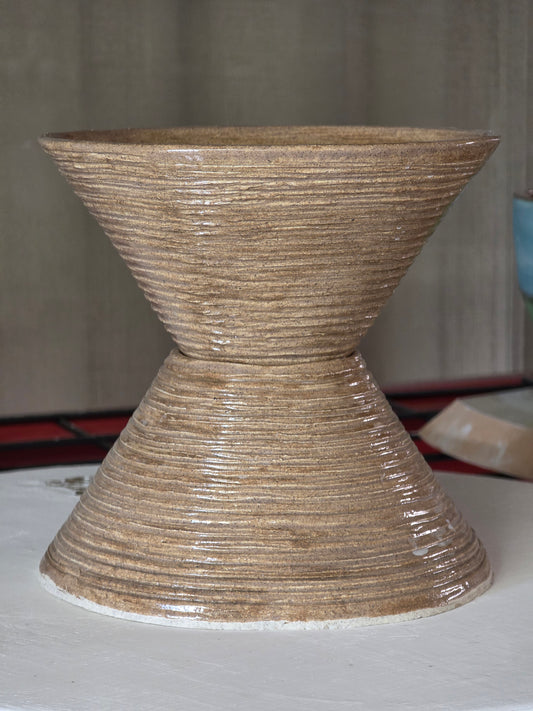 Two Piece Hourglass Ceramic Pot Set